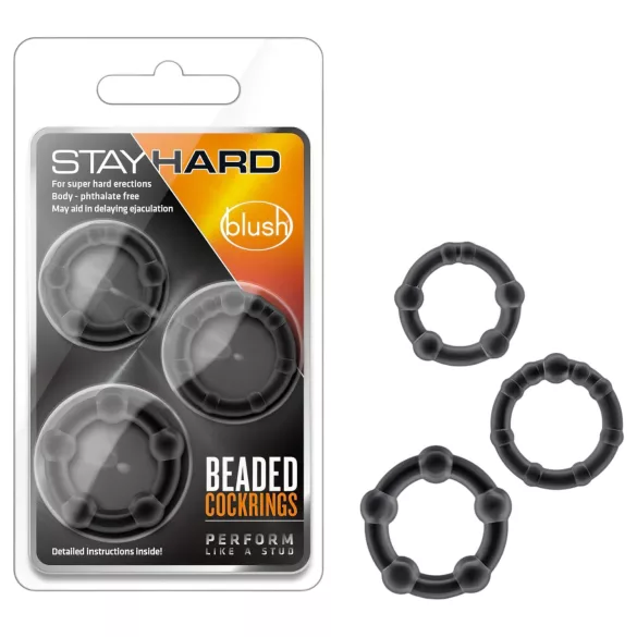 Stay Hard - Penisring-Set (Schwarz)