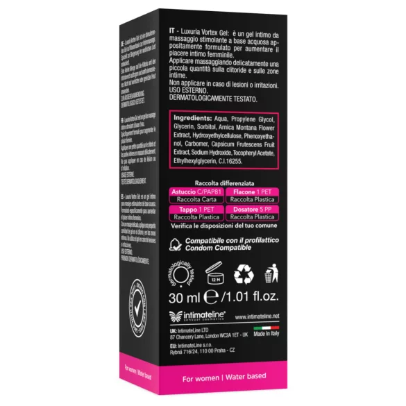 Intimateline Luxuria Vortex - wärmendes Stimulationsgel für Frauen (30 ml)