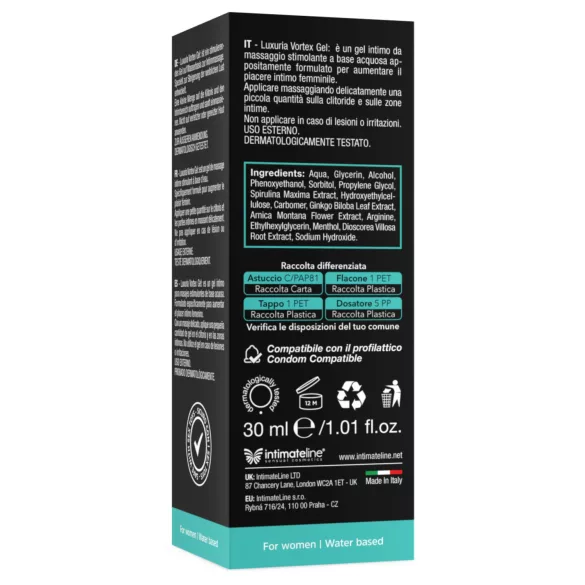 Intimateline Luxuria Vortex - stimulierendes Gel mit kühlender Wirkung für Frauen (30 ml)
