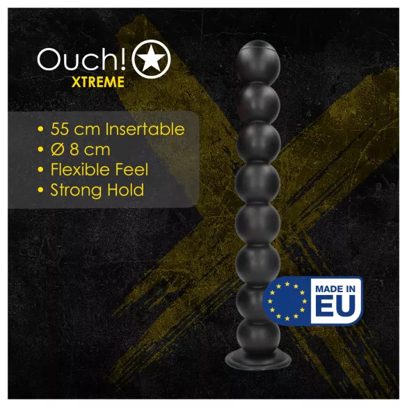 Autsch! Balls of Lust - große anale Perlenkette (schwarz) - 55 cm
