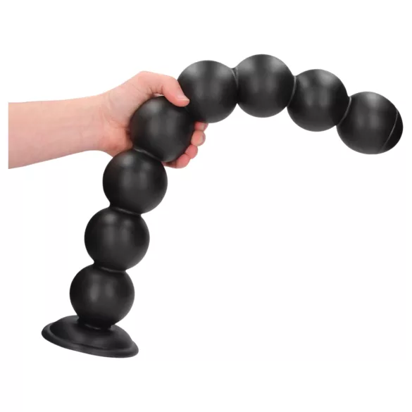 Autsch! Balls of Lust - große anale Perlenkette (schwarz) - 55 cm