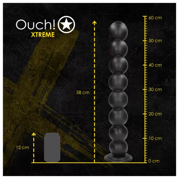 Autsch! Balls of Lust - große anale Perlenkette (schwarz) - 55 cm
