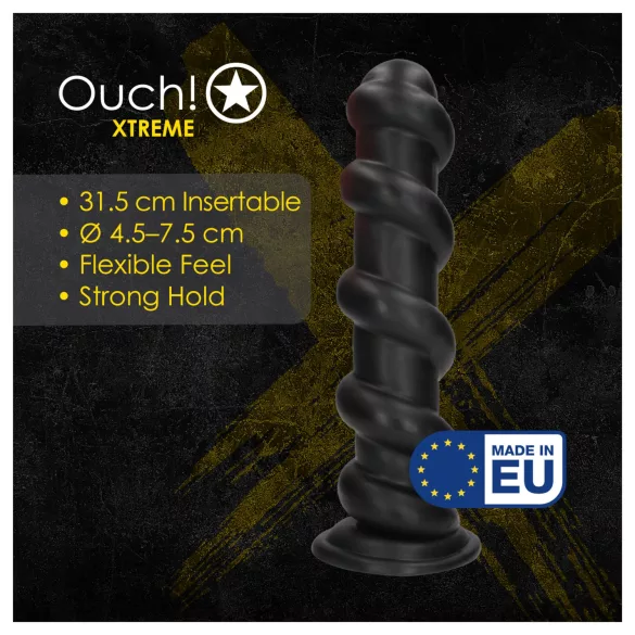 Autsch! Hole Driller - riesiger Analplug (schwarz) - 31,5 cm