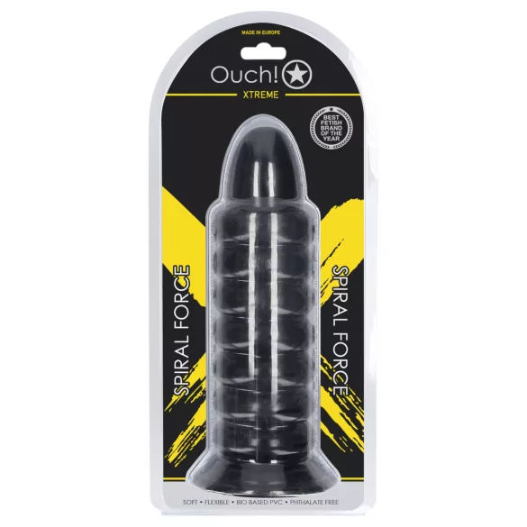 Autsch! Spiral Force - gedrehter Analplug (schwarz) - 23,5 cm