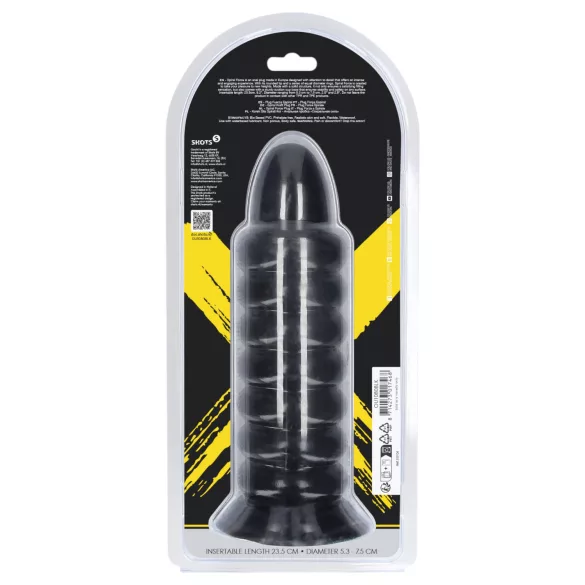 Autsch! Spiral Force - gedrehter Analplug (schwarz) - 23,5 cm