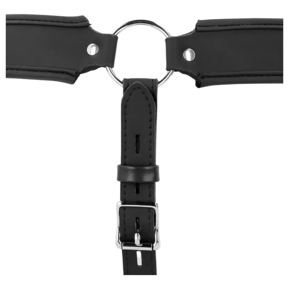 Autsch! - Käfig-Tanga aus Kunstleder für Männer mit Schloss (schwarz)