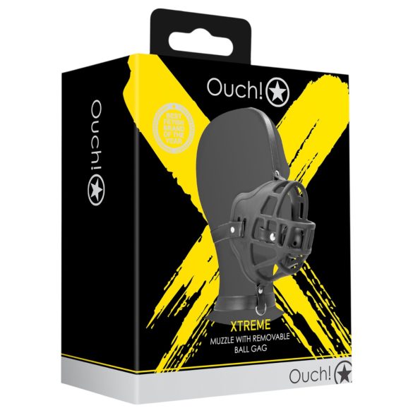 Ouch! - Maulkorb mit integriertem Knebel (schwarz)