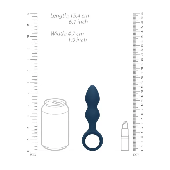 Loveline - Anal-Dildo mit Ring - mittel (blau)