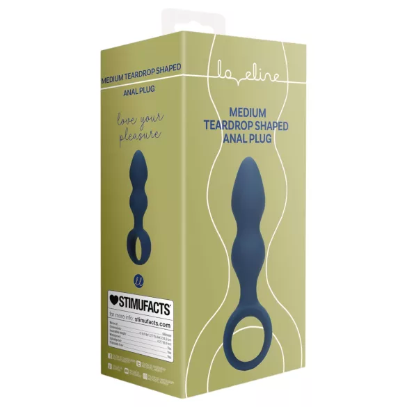 Loveline - Anal-Dildo mit Ring - mittel (blau)