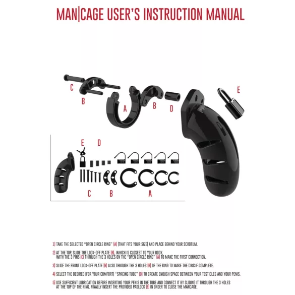 ManCage - Peniskäfig Modell 13 (schwarz) - 6,5 cm