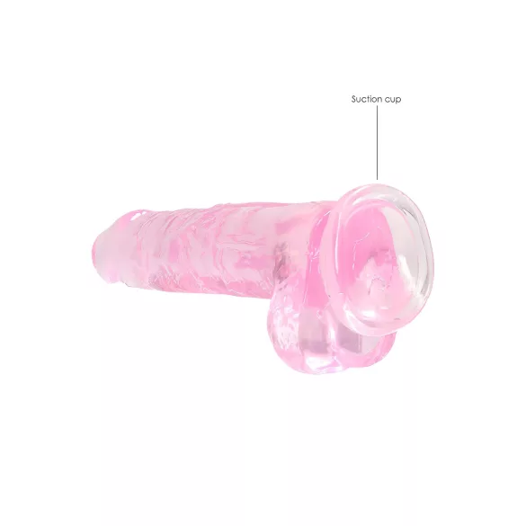 REALROCK - Transparenter realitätsnaher Dildo - Pink (19cm)