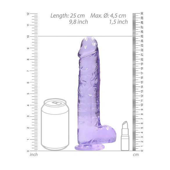 REALROCK - durchsichtiges lebensechtes Dildo - lila (22cm)