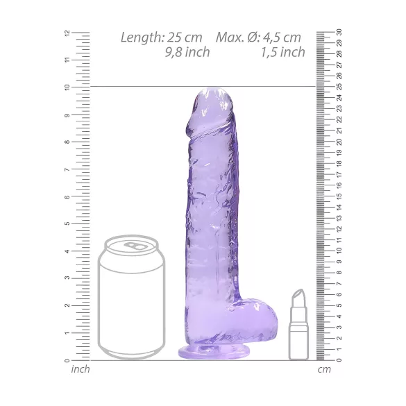 REALROCK - durchsichtiges lebensechtes Dildo - lila (22cm)