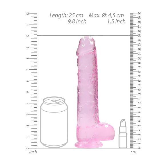 REALROCK - transparenter realitätsnaher Dildo - Pink (22cm)