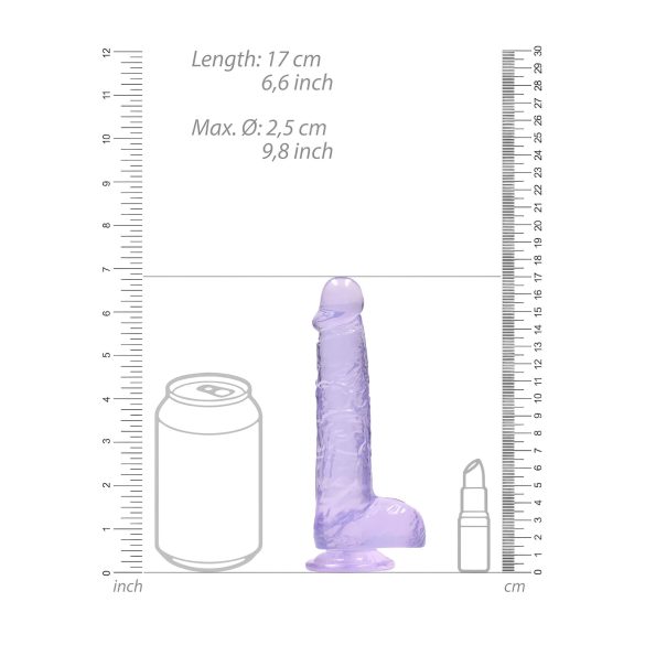 REALROCK - transparenter realistischer Dildo - lila (15cm)
