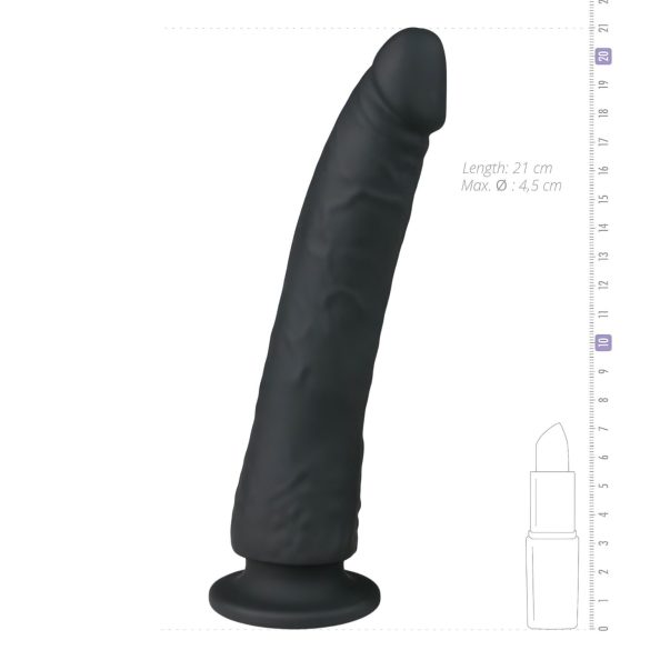 Easytoys - haftendes 100% Silikon-Dildo (21 cm) - Schwarz