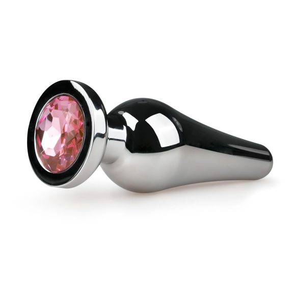 Easytoys Metall Nr.11 - Analplug mit rosa Stein - Silber (3,5 cm)