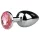 EasyToys Metal No.1 - Anal Plug in Kegelform mit rosa Stein (Silber, 2,7 cm)