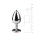 EasyToys Metal No.1 - Anal Plug in Kegelform mit rosa Stein (Silber, 2,7 cm)