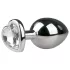 Easytoys Metall No.7 - Herz-Analplug mit weißem Stein - Silber