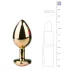 Easytoys Metal No.7 - rosa Stein, Kegel-Analplug - gold (3cm)