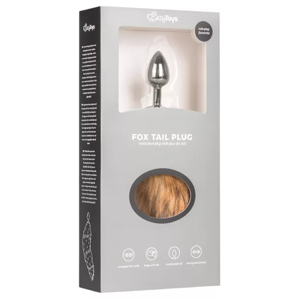 EasyToys Fox NO1 - Metall-Analplug mit Fuchsschwanz (silber-rot)
