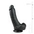 Easytoys - Saugnapf-Dildo mit Hoden (20cm) - schwarz