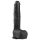 Easytoys - Saugnapf großer Dildo mit Hoden (29,5cm) - schwarz