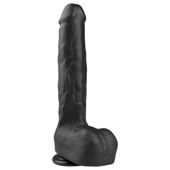Easytoys - Saugnapf großer Dildo mit Hoden (29,5cm) - schwarz