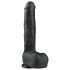 Easytoys - Saugnapf großer Dildo mit Hoden (29,5cm) - schwarz