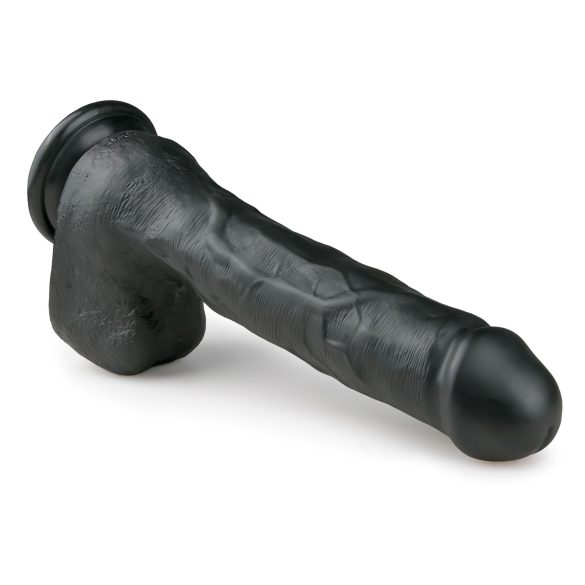 Easytoys - Saugnapf großer Dildo mit Hoden (29,5cm) - schwarz