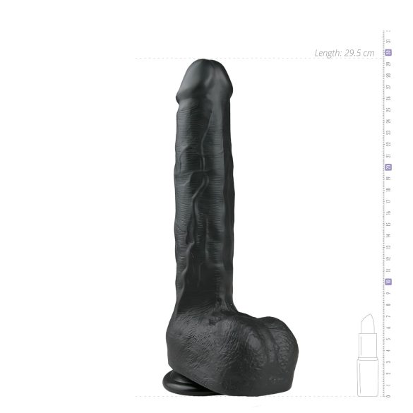Easytoys - Saugnapf großer Dildo mit Hoden (29,5cm) - schwarz