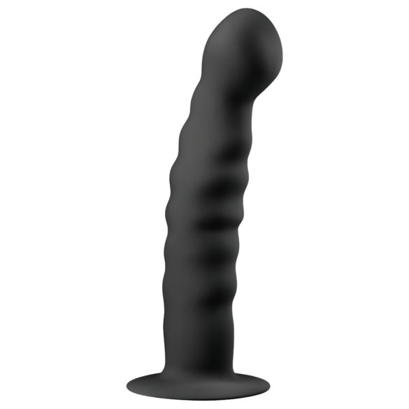 Easytoys Gerippt - Saugfuß Anal-Dildo (14 cm) - Schwarz