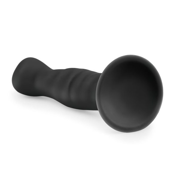 Easytoys Ribbed - Saugfuß Analdildo (14cm) - schwarz