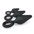 Easytoys - Analschlaufen-Plug-Set - 3 Stück (schwarz)