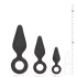 Easytoys - Analschlaufen-Plug-Set - 3 Stück (schwarz)