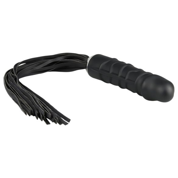 Easytoys Flogger - Peitsche und Silikon-Dildo in einem (Schwarz)