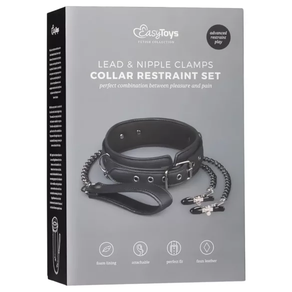 Easytoys - Brustklammern & Halsbandset mit Leine (4-teilig)