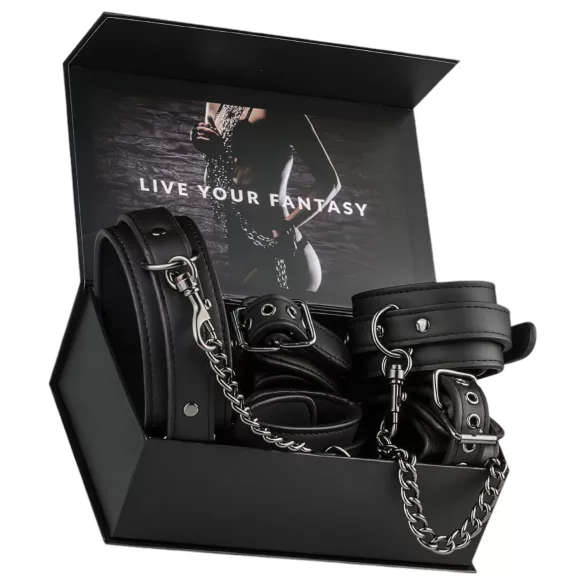 Easytoys - Halsband & Fesseln-Set (schwarz)