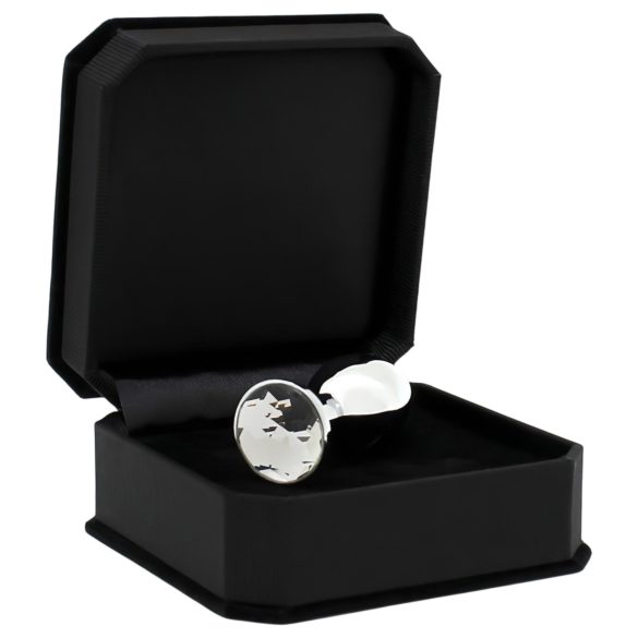 Rimba XS - Transparenter Stein, Metall Analplug (Silber)