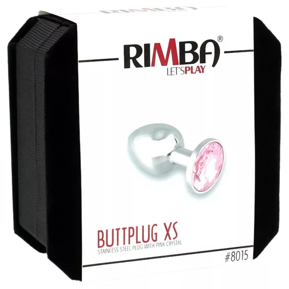 Rimba XS - Analplug aus Metall (silber) mit rosa Stein