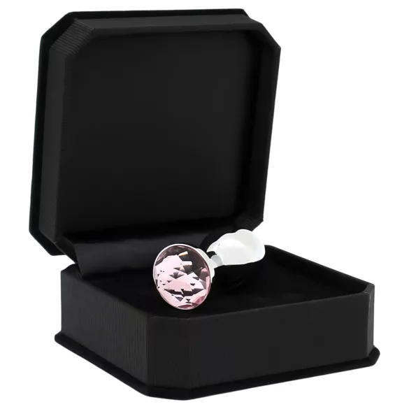 Rimba XS - Analplug aus Metall (silber) mit rosa Stein