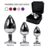 Rimba XS - Metall-Butt Plug (Silber) mit lilafarbenem Stein
