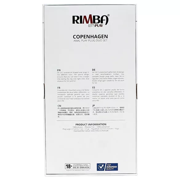 Rimba Copenhagen - Analplug-Set (schwarz, 2 Stück)
