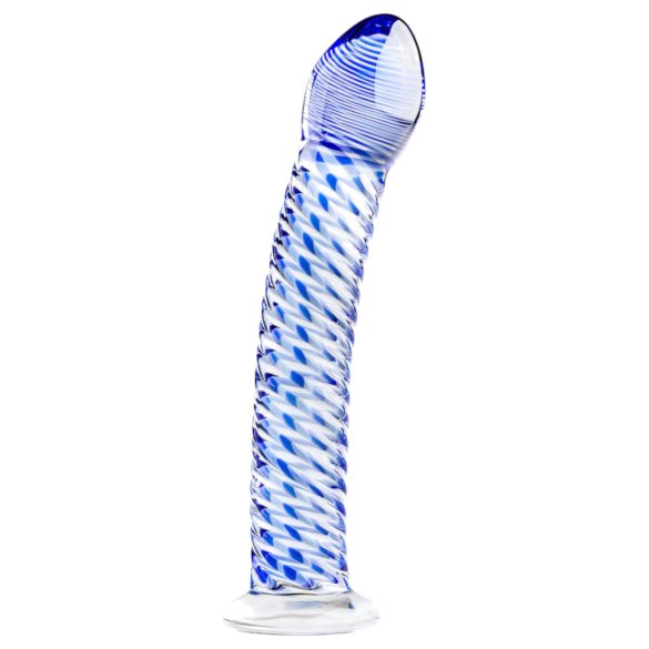 Gildo Glass Nr. 5 - Spiralglasdildo (transparent-blau)