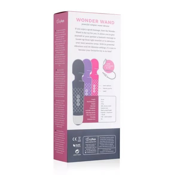 EasyToys Mini Wand - wiederaufladbarer Massagestab (schwarz)