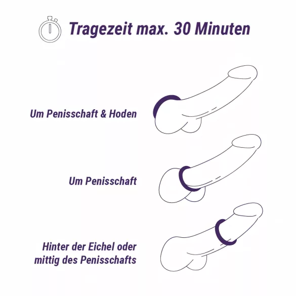 Boners - Silikon Penisringe Set - 6 Stück (grau)