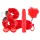 LoveBoxxx I love Red - Vibratorisches Fesselset (6-teilig) - Rot