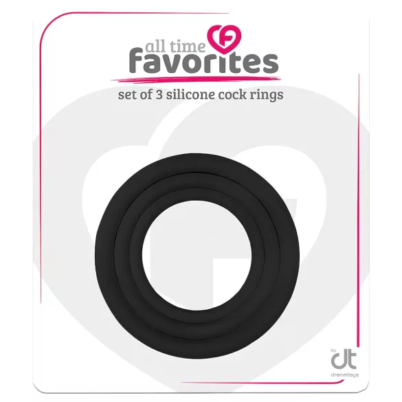 All Time Favoriten - Penisring-Set - 3 Stück (schwarz)