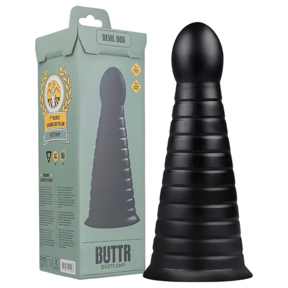 BUTTR Devil Dog - Schwarzer Saugnapf-Dildo
